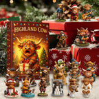 HighlandJoy | Calendario dell'Avvento 3D Mucca delle Highlands 2025 Esperienza Natalizia Unica 24 Figure