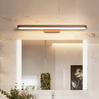 Lampada da Parete Moderna in Metallo Luxa con Specchio Frontale, Curvata, Nera/Caffè