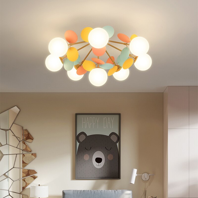Aria Lampadario a Rami di Fiori Multicolore per Soggiorno