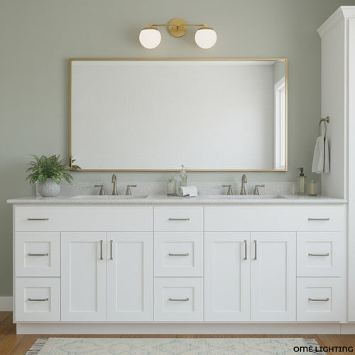 Applique da Bagno in Vetro Latte e Ottone