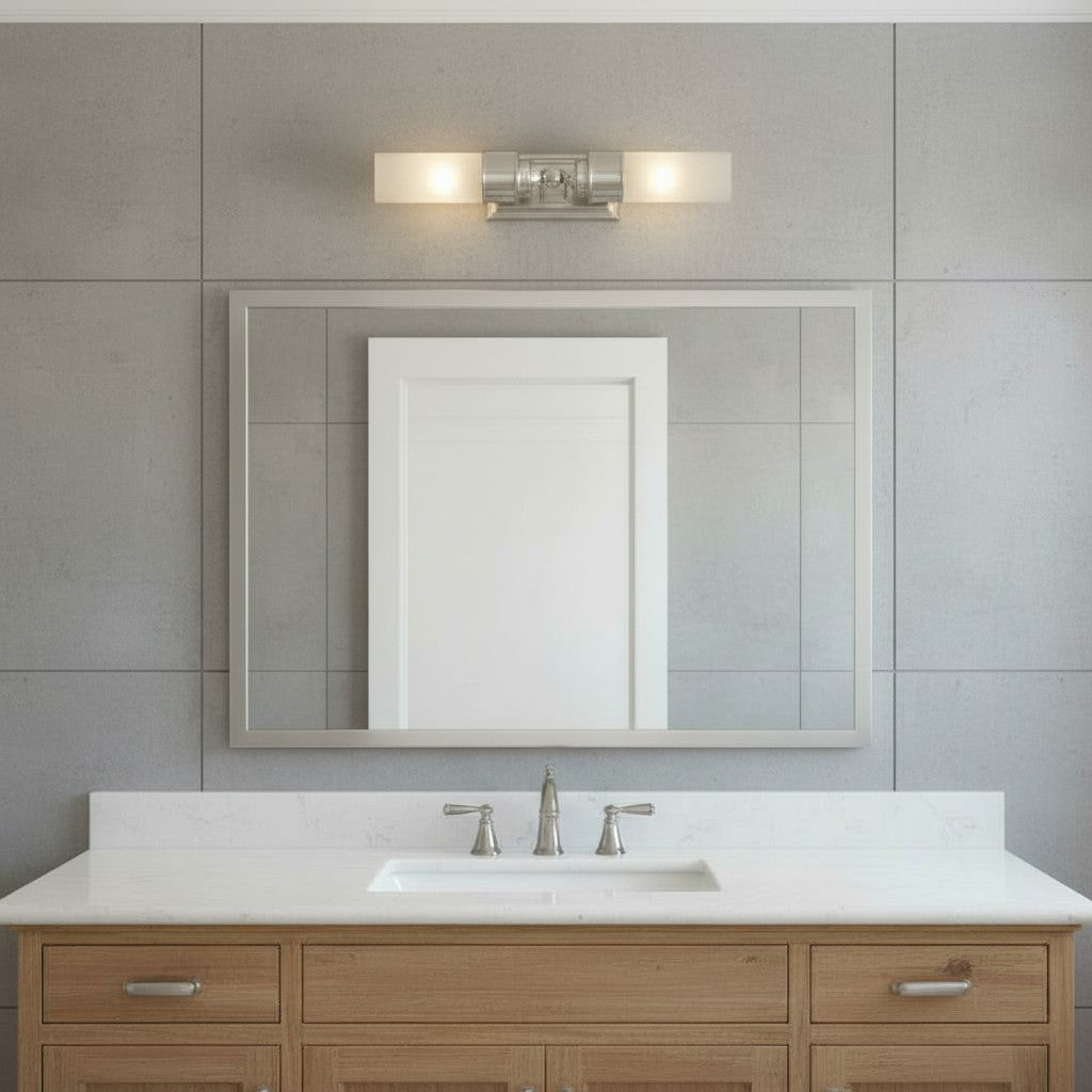 Applique da Bagno Contemporanea a Tubo in Vetro Doppio Elite