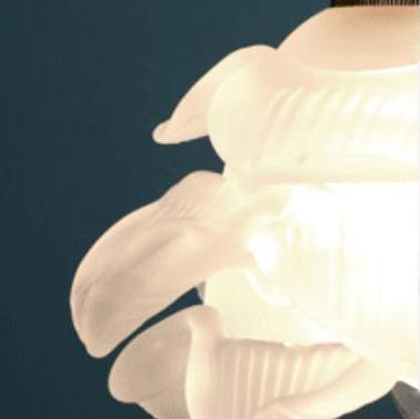 Lampada a sospensione LED 1 luce in vetro petalo vintage francese