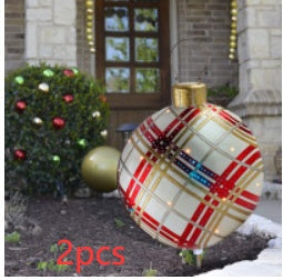 Palla di Natale Gonfiabile 60 cm – Decorazione Natalizia in PVC Resistente alle Intemperie per Esterni