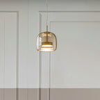 Lampadario in Vetro Moderno di Giugno Trasparente/Amber/Grigio Fumo