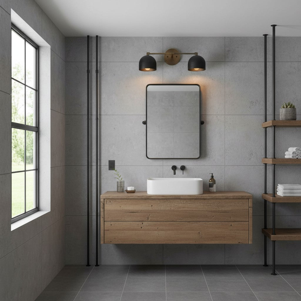 Applique da Parete in Ottone Chroma Dome per Bagno Moderno