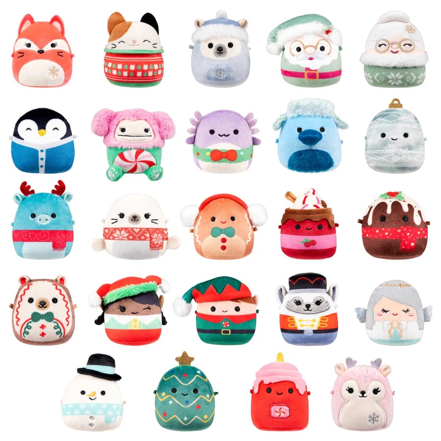SquishJoy Set di Sorprese per le Vacanze | Calendario dell'Avvento festivo pieno di Squishmallows abbracciabili!
