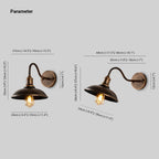 Lampada da parete in metallo a forma di ciotola Ray, ottone antico