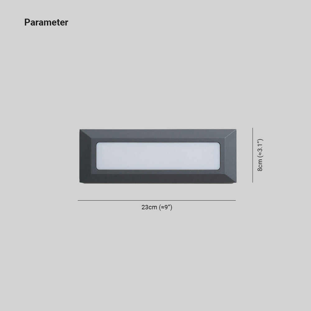 Ray Modern Metal Rectangular Outdoor Deck/Step Light, Black