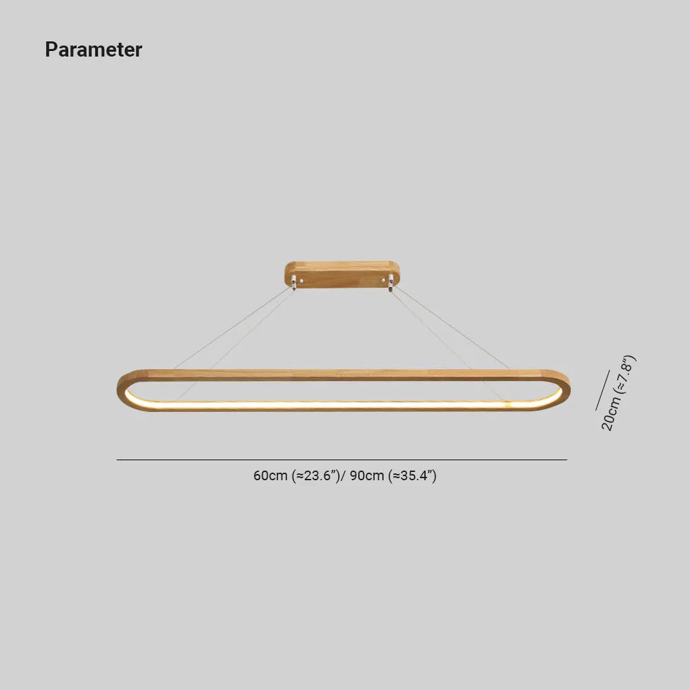 Lampada a sospensione ovale in legno contemporanea Veon