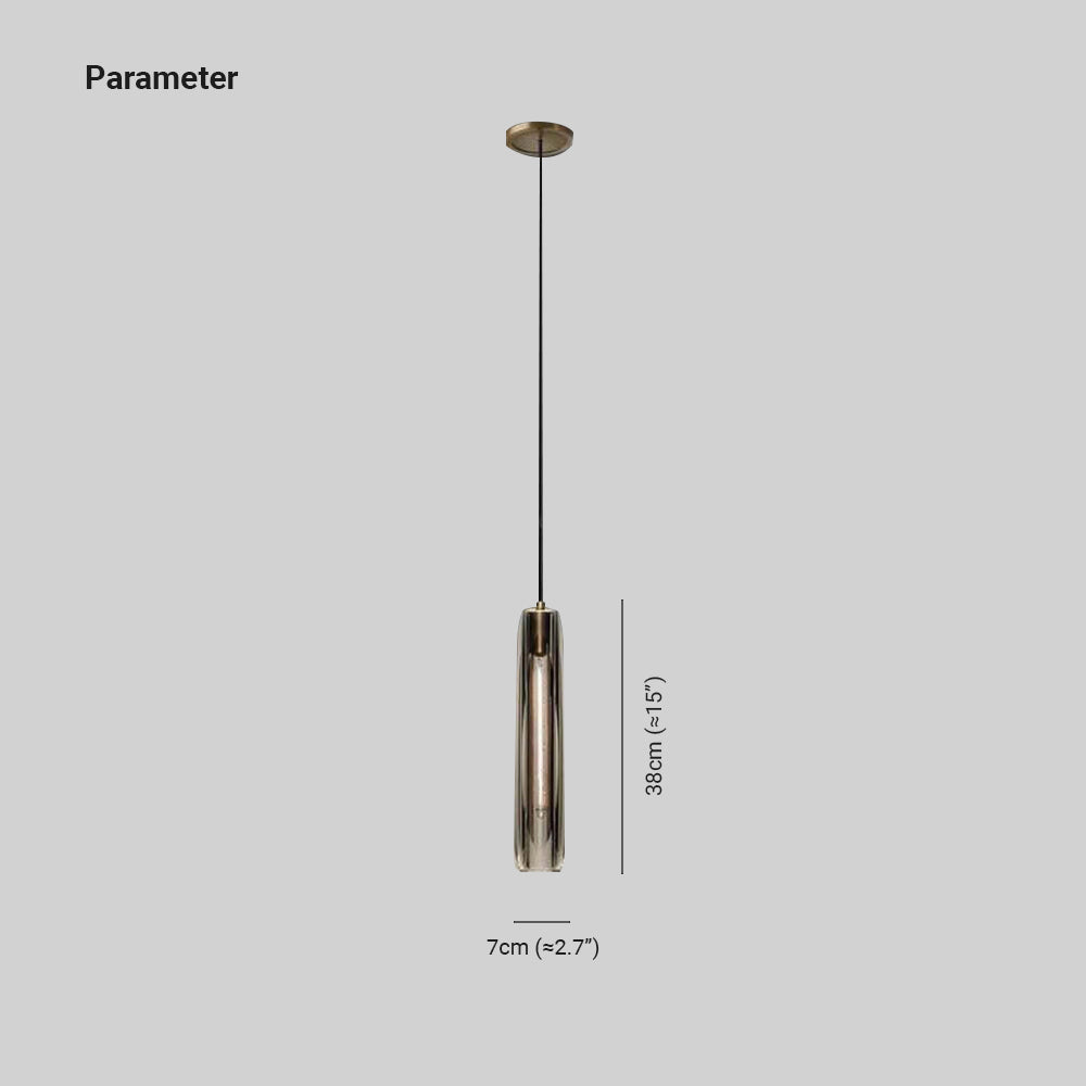Lampada a sospensione in vetro designer di ottone di giugno fumé