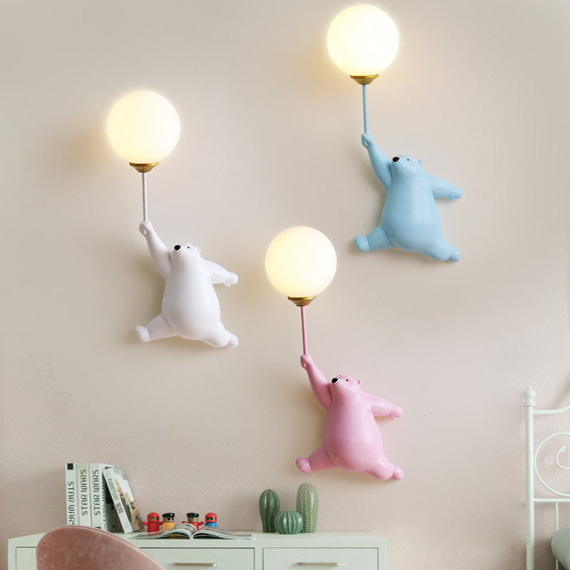 Lampada da Parete a Forma di Orso con Palloncino