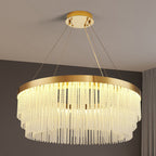Anello in Cristallo a Spirale Moderno Kristy / Lampadario Rettangolare, Oro