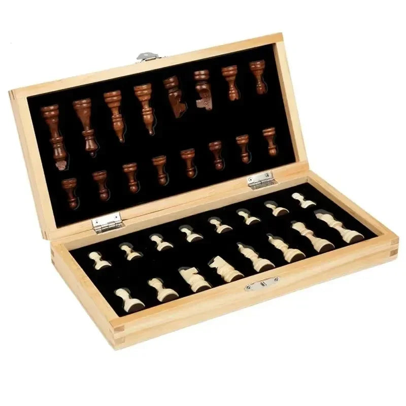 Set di Scacchi Pieghevole in Legno