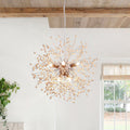 Frendorf | Lampadario Pusteblumen con perline di legno | Design Starburst Fuochi d'artificio