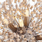 Frendorf | Lampadario Pusteblumen con perline di legno | Design Starburst Fuochi d'artificio