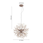 Frendorf | Lampadario Pusteblumen con perline di legno | Design Starburst Fuochi d'artificio