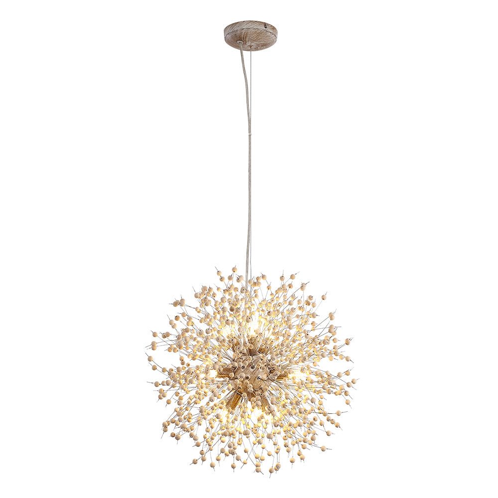 Frendorf | Lampadario Pusteblumen con perline di legno | Design Starburst Fuochi d'artificio