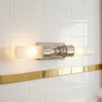 Applique da Bagno Contemporanea a Tubo in Vetro Doppio Elite