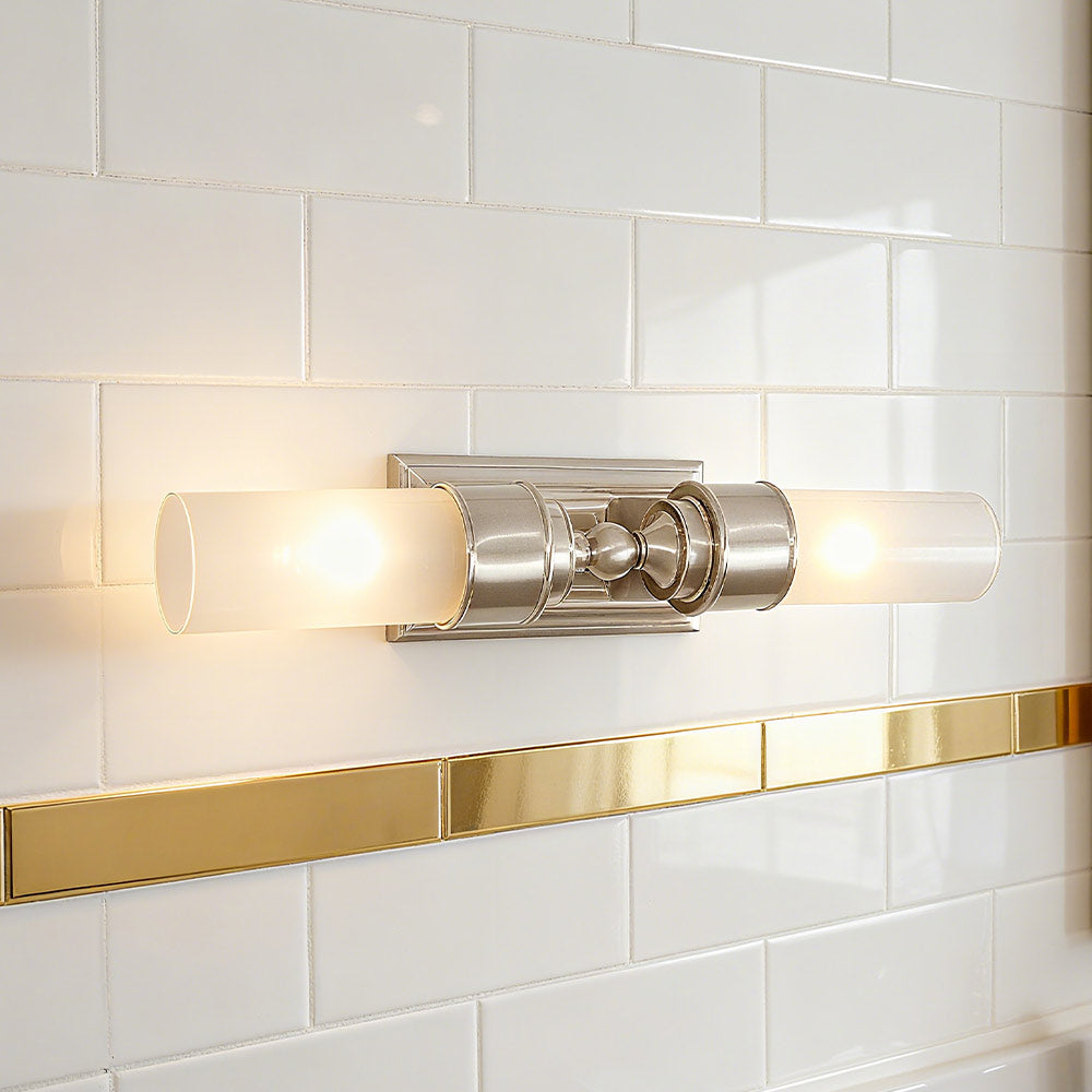 Applique da Bagno Contemporanea a Tubo in Vetro Doppio Elite