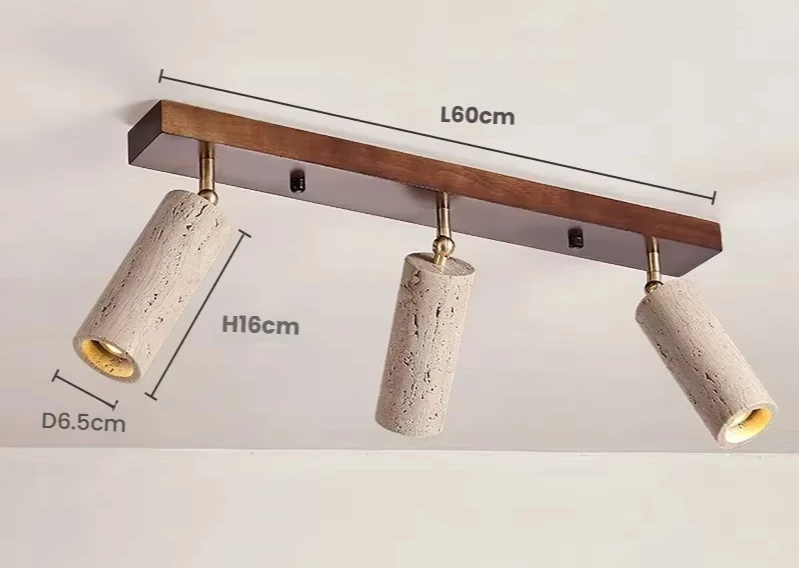 Lampada da soffitto in Travertino