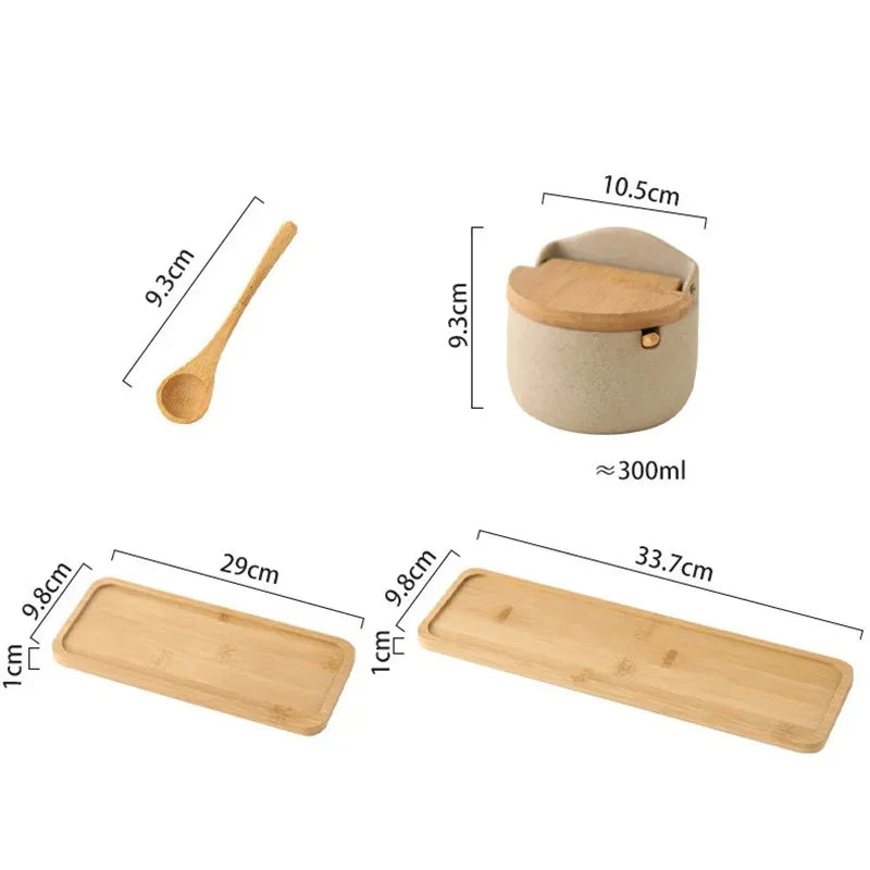 Set di Barattoli in Ceramica per Condimenti di Napoli