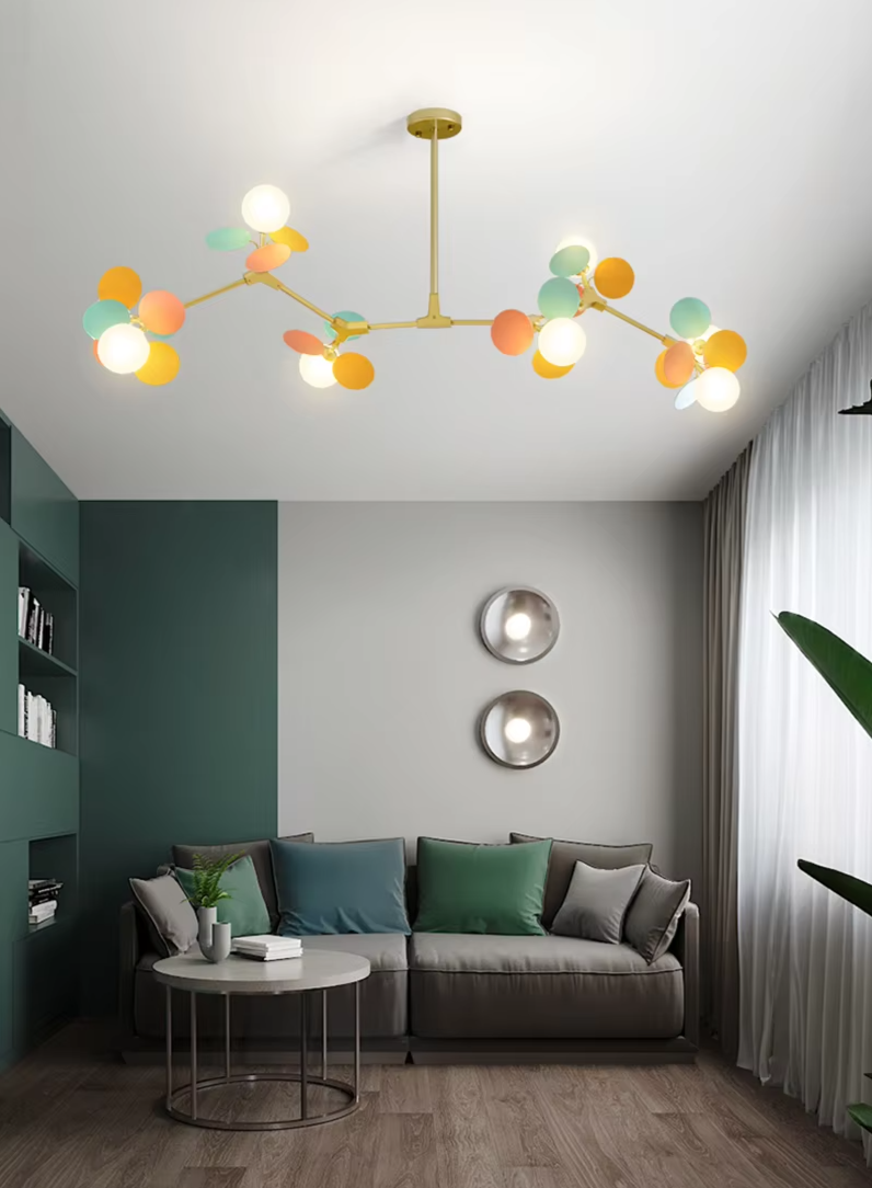NatureGlow Lampadario a Rami Colorati