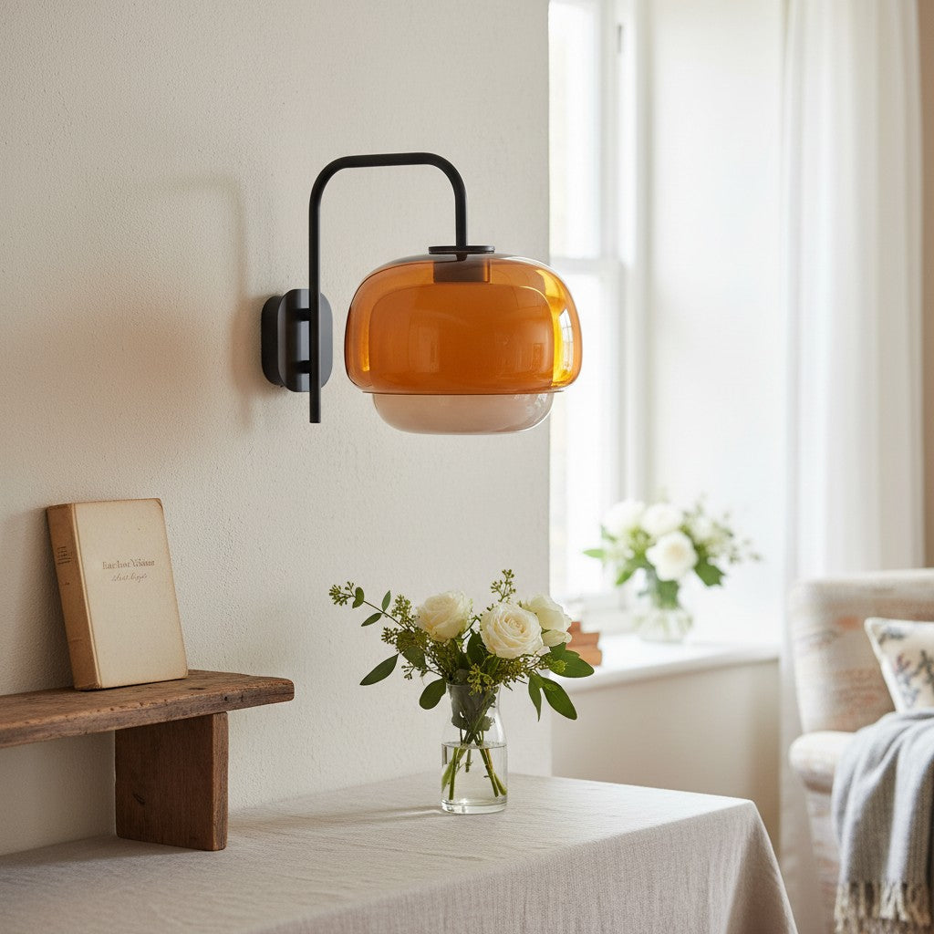 Lampada da parete in vetro vintage moderno colorato Orbit