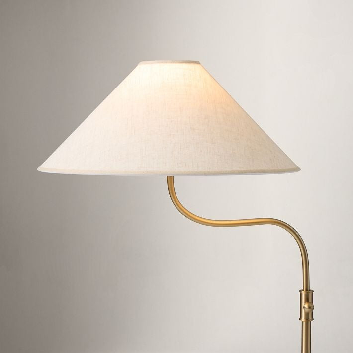 Lampada da Terra con Paralume in Lino Lieve per Soggiorni Moderni