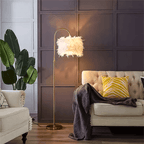 Lampada da Terra con Piume – Elegante Lampada da Terra con Decorative Piume
