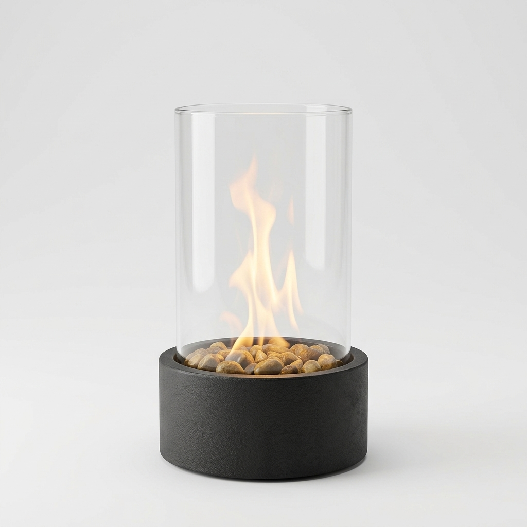 Camino da Tavolo a Bioetanolo con Effetto Fiamma Reale Design Scandinavo Moderno per Interni ed Esterni