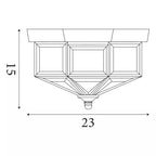 Lampada da soffitto a incasso in ottone e vetro trasparente Searchlight