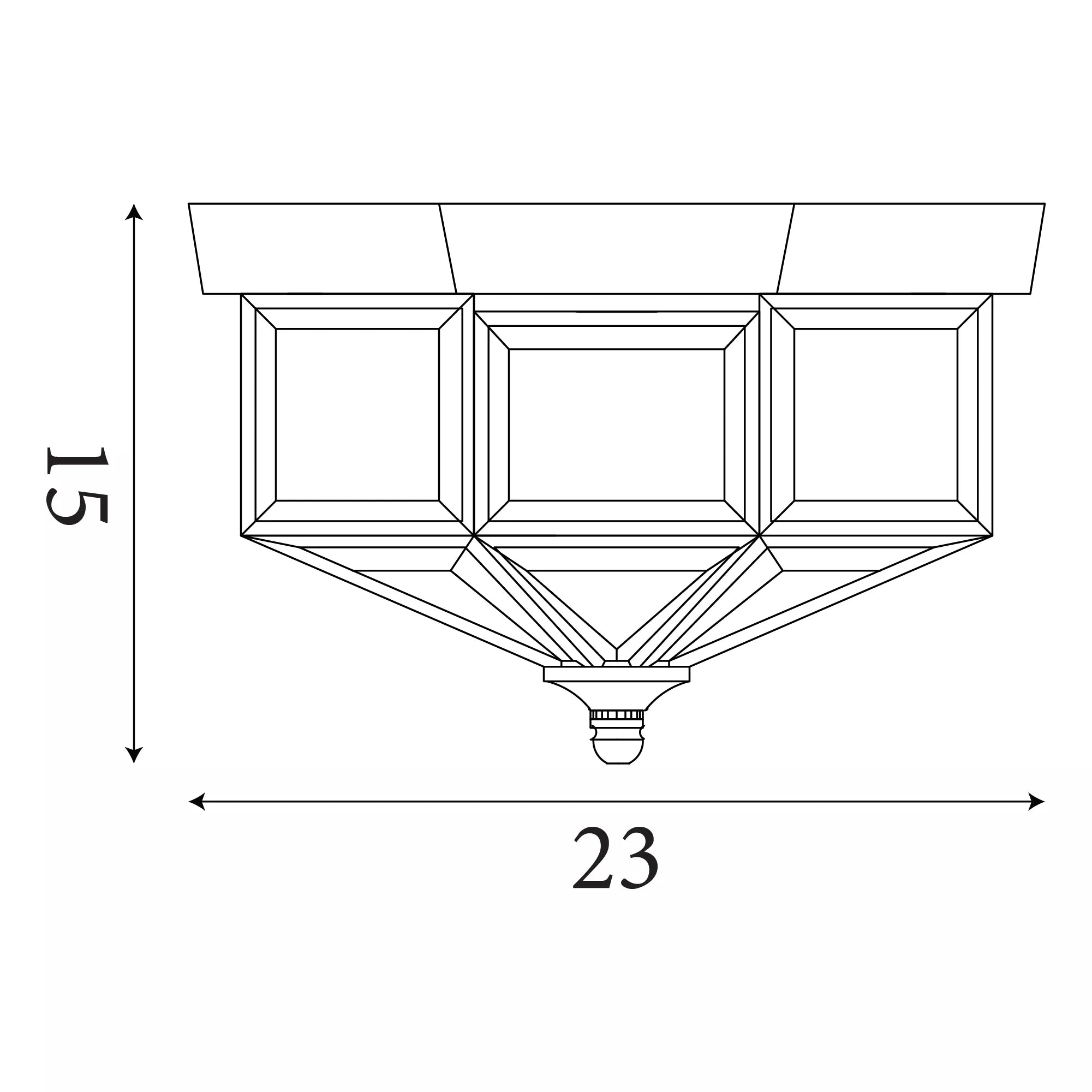 Lampada da soffitto a incasso in ottone e vetro trasparente Searchlight
