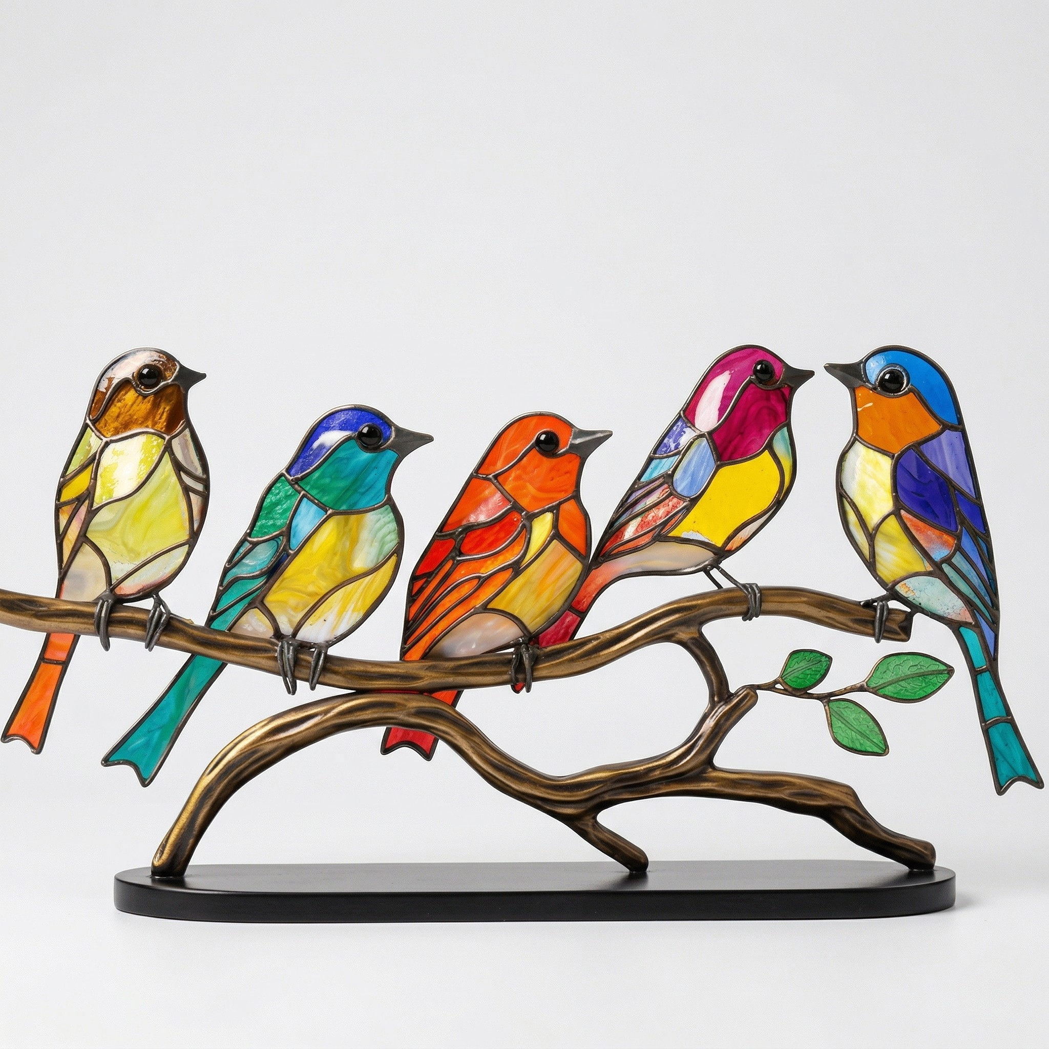 Decorazione da Finestra con Uccelli Colorati Stile Artistico per la Casa