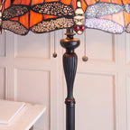 Lampada da terra Tiffany Flame Dragonfly di Interiors 1900
