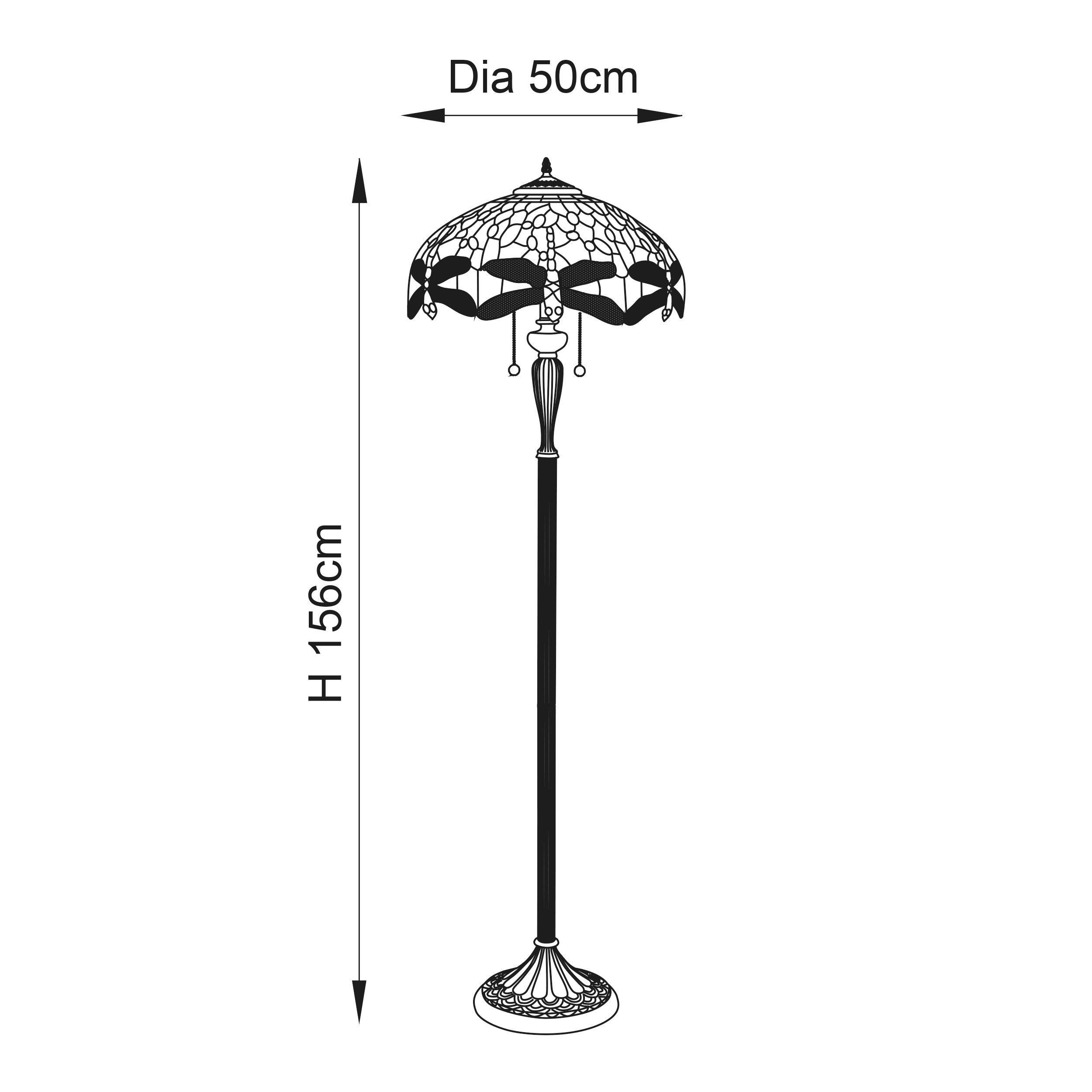 Lampada da terra Tiffany Flame Dragonfly di Interiors 1900