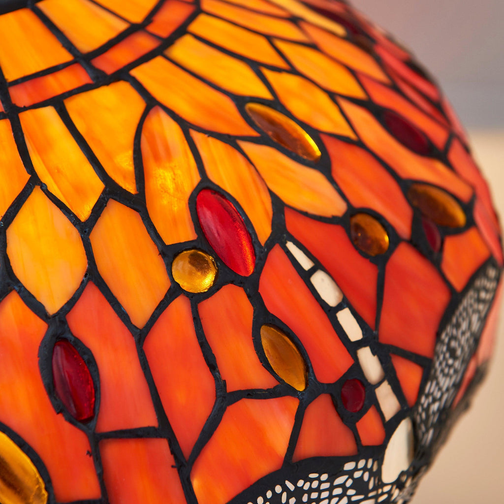 Lampada da Tavolo Tiffany Flame Dragonfly di Interiors 1900