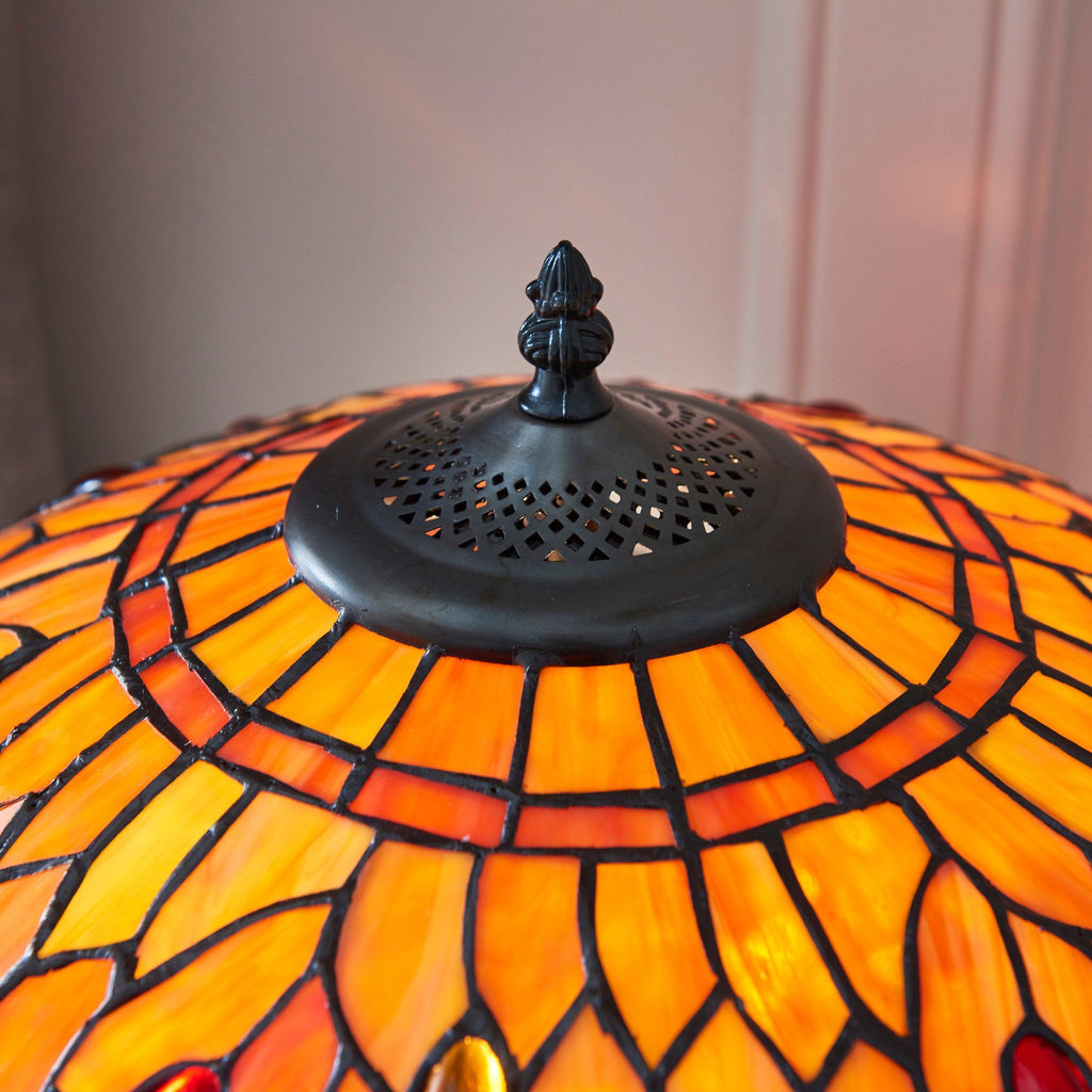 Lampada da Tavolo Tiffany Flame Dragonfly di Interiors 1900