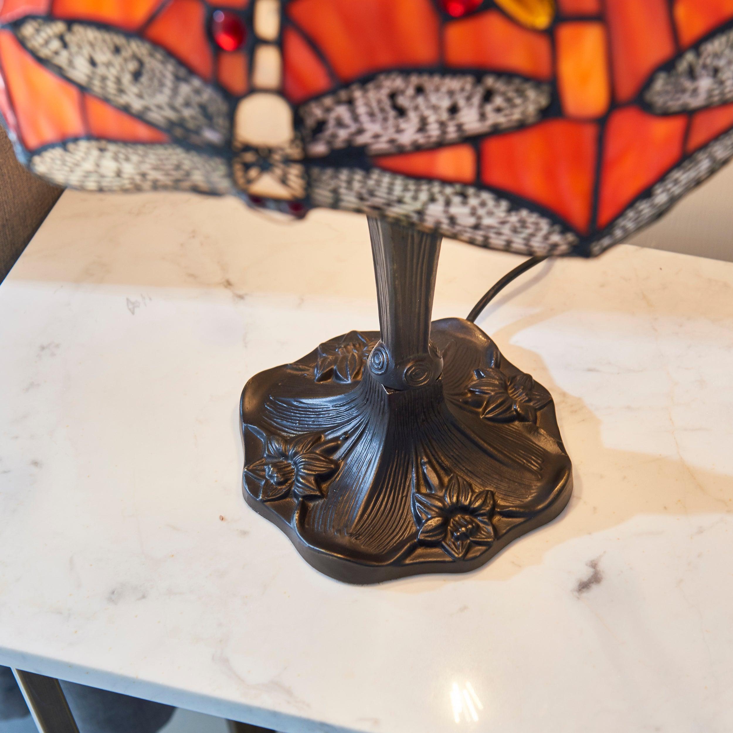 Lampada da Tavolo Tiffany Flame Dragonfly di Interiors 1900