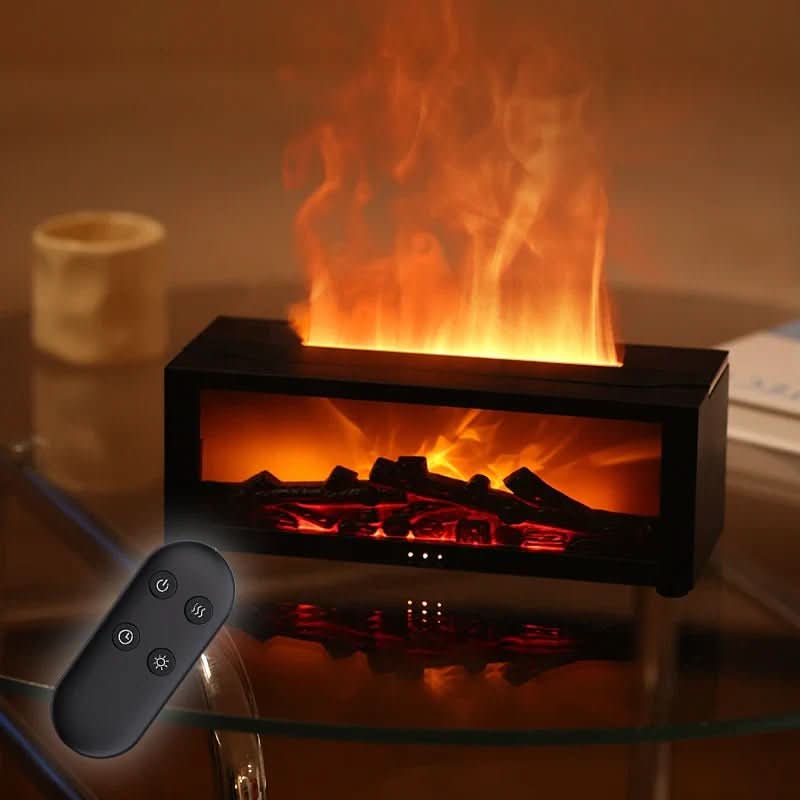 FlameMist – Umidificatore Aromaterapico con Effetto Fiamma e Luce LED