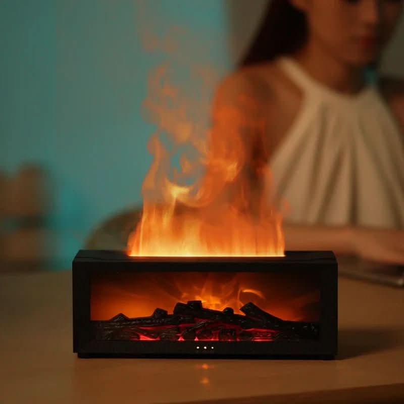 FlameMist – Umidificatore Aromaterapico con Effetto Fiamma e Luce LED