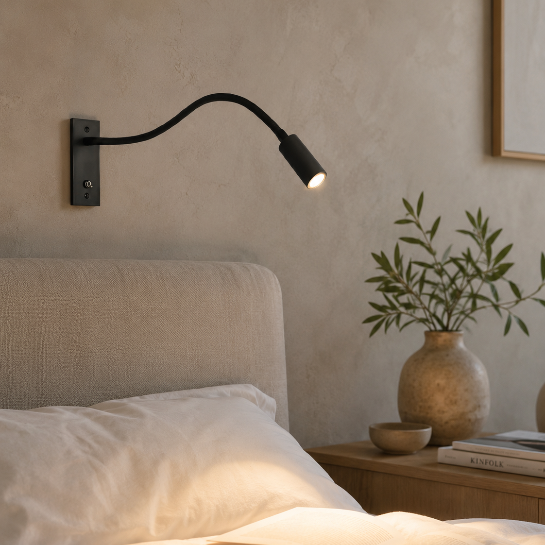 Flessibile Applique con Braccio Snodato – Regolabile e Moderna | Perfetta per Leggere, per Letti e Divani