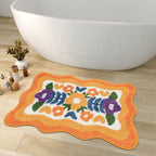 FLORACUSH – Tappetino da Bagno Floreale Morbido con Retro Antiscivolo