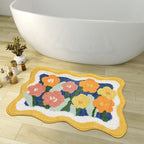 FLORACUSH – Tappetino da Bagno Floreale Morbido con Retro Antiscivolo