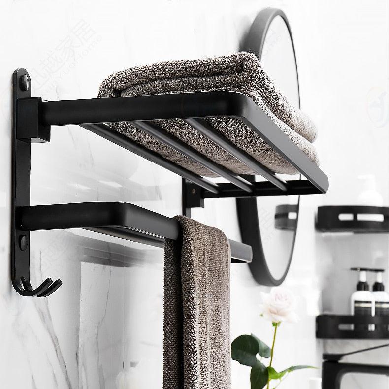 Supporto Pieghevole Con Gancio Montaggio a Parete per Bagno Porta Asciugamani
