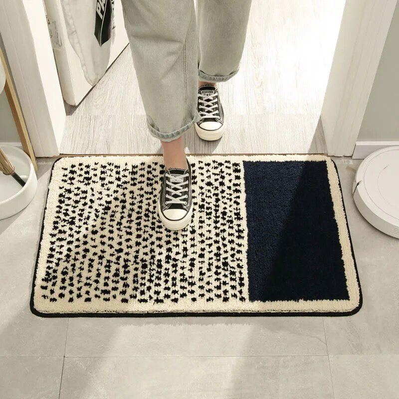 FORMELLE – Tappetino da bagno astratto fatto a mano con retro antiscivolo sicuro