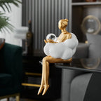 OCS - Scultura Donna su Nuvola - Opera d'Arte in Resina