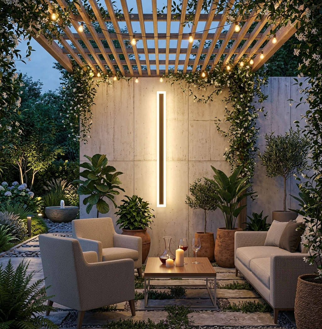 Lampada da Parete Esterno LED Moderna Impermeabile per Giardino Balcone Design Elegante