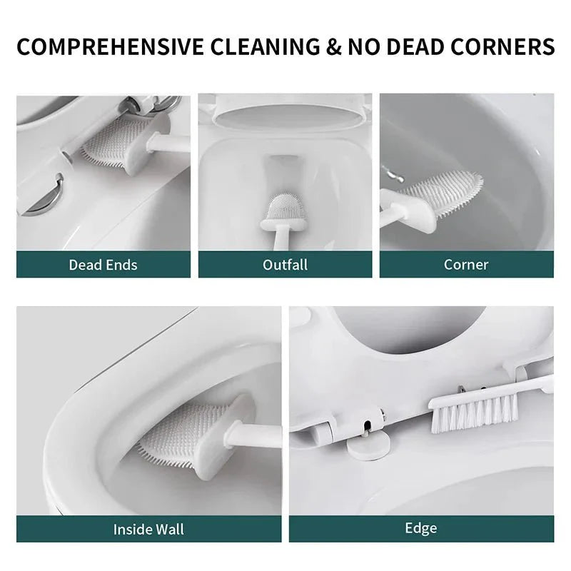 GERMFREE LOO – Spazzola per WC in silicone con supporto per una pulizia igienica