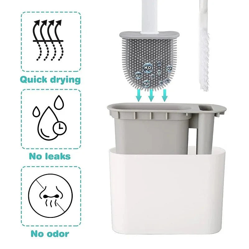 GERMFREE LOO – Spazzola per WC in silicone con supporto per una pulizia igienica