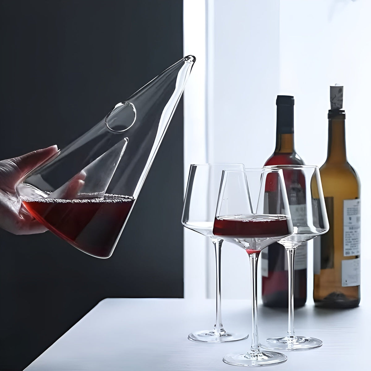 Decantatore in Vetro – Elegante Aeratore per Vino per un Gusto Pieno | Perfetto per Casa & Ospiti